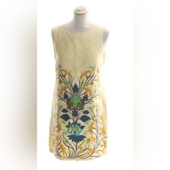 Tibi cream 100% silk mini sheath dress with floral filigree print - size 6 - Picture 12 of 12